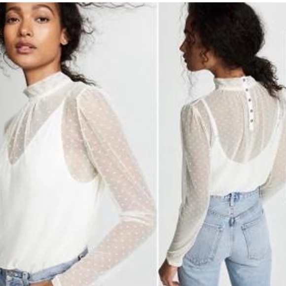 Free People Twice The Fun Bodysuit Cream Size XS - Picture 1 of 14